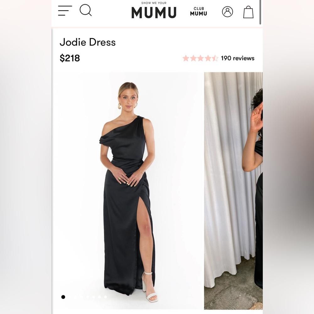 Show Me Your MuMu Jodi Dress -  Black Satin
